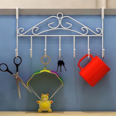 China 7 Hooks Hat Bag Sustainable Clothes Over Door Metal Rack Bathroom Tissue Towel Rack for sale