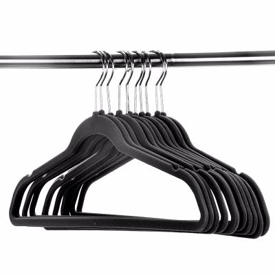 China Widest Anti-Slip Coat Hanger Velvet Suit Hanger 17.5inches Accept Small Order Customize for sale