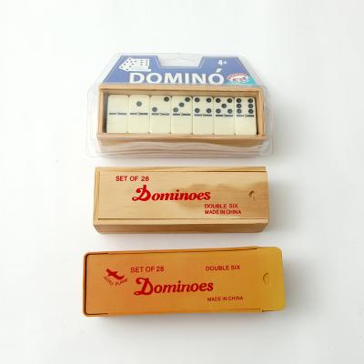 China Wholesale Plastic Color Dominoes Game Set Black Dot Board Game Set PVC Box Domino for sale