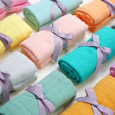 China PORTABLE Nordic Wholesale Custom Printed Warm Muslin Baby Touch Wrap Solid Blankets for sale