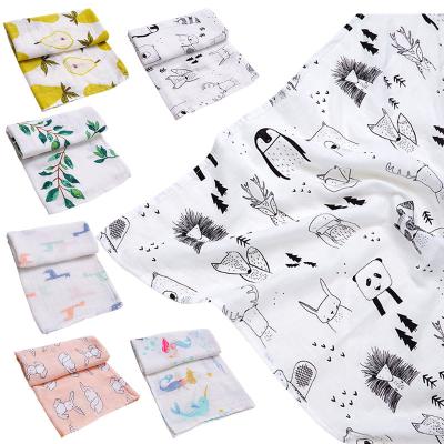 China Large Promotion Breathable Cotton Muslin Baby Blanket Bamboo Muslin Wrap Custom for sale