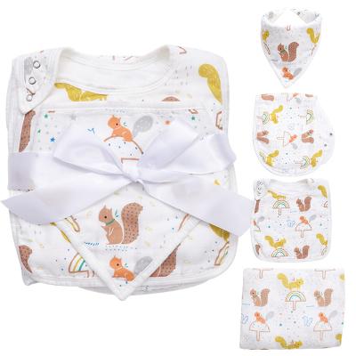 China Cotton Muslin Cotton Breathable Bamboo Blanket Wrap Set Baby Gift Set Baby Bamboo Blanket for sale