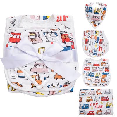 China Cute Breathable Wholesale Promotion Cotton Baby Wrap Muslin Wrap Covering Set for sale