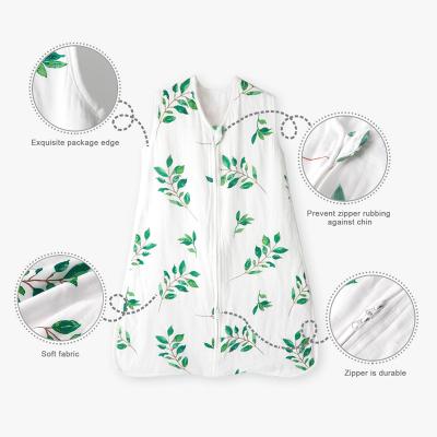 China Breathable 4 Layers Bamboo Cotton Baby Sleeping Bag Adiathermic Power Bag 2.5 OEM Clothes OEM Customized 75cm Length Newborn for sale