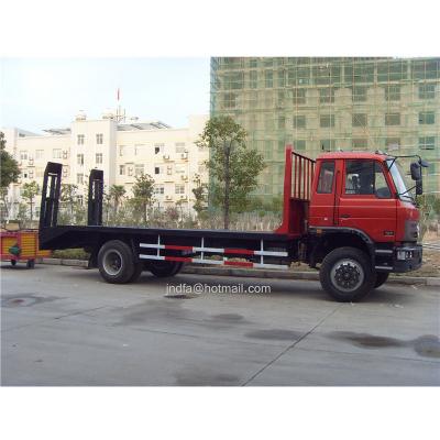 China Carbon Steel. Dongfeng 160hp stainless steel flatbed truck is used for excavator shipping for sale