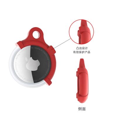 China 2021 Newest Silicone Liquid Silicone Case With Key Chain For Airtags Locator Tracker Anti-lost Cover Device Suitable For Airtags for sale