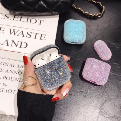 China CSLZ Applicable For Airpods 1/2 Generation Earphone Case Epoxy Diamond Cslz-airpods 12 Crystal Flash Powder Protective Shell for sale