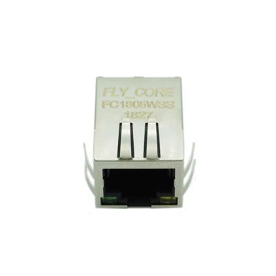 China Industrial RJ45 Network Connector Rj45 Connector FC1805WSS Rj45 Connector Grade Network Transformer Interface Socket With Light/Shrapnel for sale