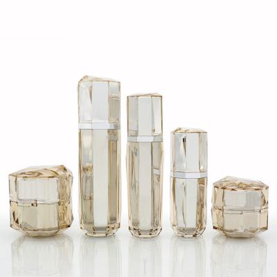 China 15g 30g 50g 30ml 50ml 100ml Luxury Cosmetic Plastic Fancy Rose Gold Bottler Acrylic Container Face Cream Plastic Jars for sale