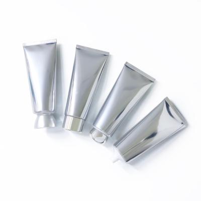 China 100G Highlight Bottle Cosmetic Empty Silver Facial Detergent Plastic Cosmetic Bottle for sale