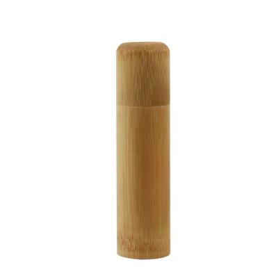 China Custom Environmental Natural Bamboo Cosmetic Toothbrush Container Size Bamboo Tube With Engraving for sale