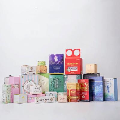 China Custom Printed Logo Recyclable Cosmetic Paper Packaging Box For Cream Jar Foldable Postcard Boxes For Lotion Bottle Packaging Paper Gift Boxes for sale