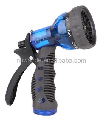 China Best Selling Product 8 Style Soft Handle Transparent Garden Hose Spray Nozzle for sale