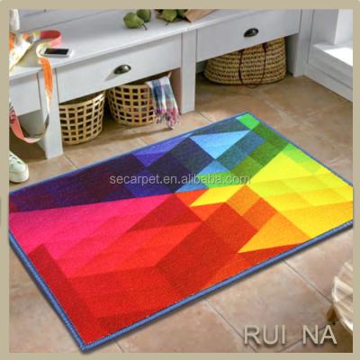 China Beautiful Modern Rainbow Pattern Reception Floor Entrance Blanket Door Mat Home Carpet for sale