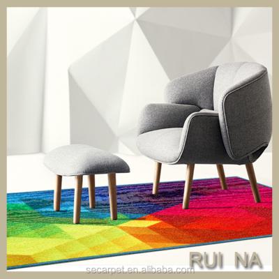 China Retro Style Digital Printed Area Rainbow Rug Blanket for sale