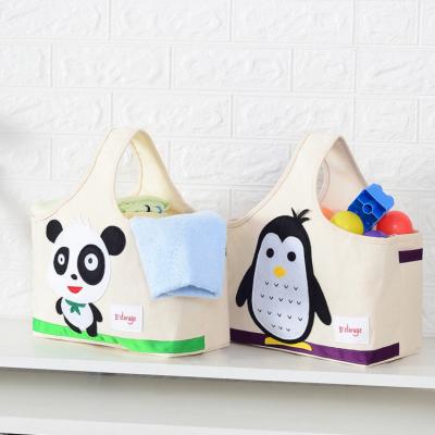 China Wholesale Sustainable Multifunctional Eco-friendly Organizer Canvas Kids Baby Toys Storage Bag for sale