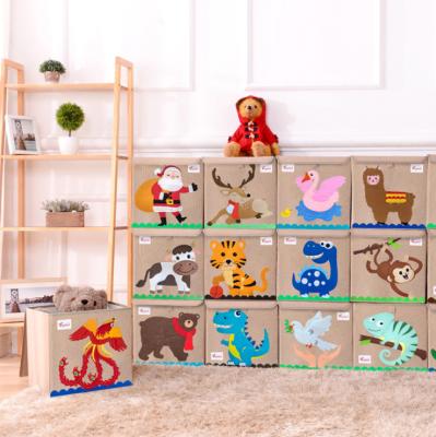 China New Arrival Canvas Style Viable Handsome With Foldable Cover Kids Storage Box Cloth Toy for sale