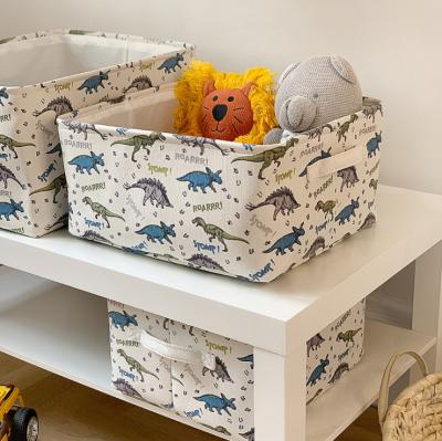 China Viable New Arrival Nordic Style Cotton Cloth Dinosaur Storage Basket for sale