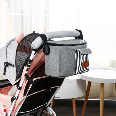 China Wholesale Cotton Fabric Hanging Organizer Baby Stroller Bag Organizer Black for sale