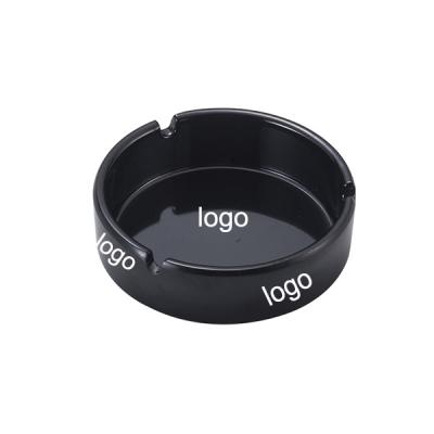 China Sustainable Custom Logo Printed Plastic Ashtray , Round Plastic Hotel Ashtray For Office And Home for sale