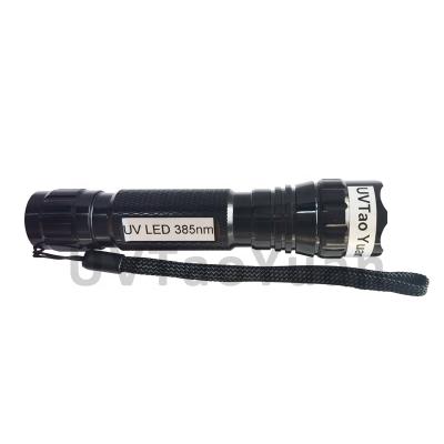 China High Quality And High Power 3W UV LED Flashlight 385nm Detection And Illumination for sale