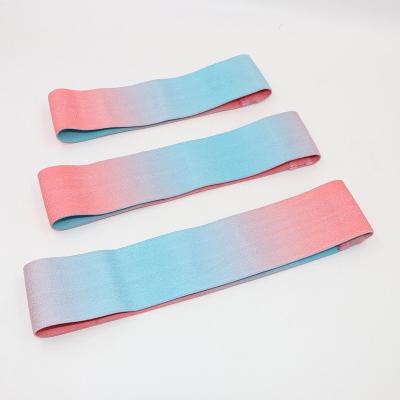 China Portable Factory Wholesale Gradient Color Custom Printed Logo Home Fitness Hip Circle Anti Slip Wide Exercise Resistance Bands for sale