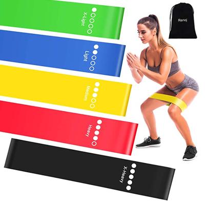 China Eco-Friendly Resistance Loop Bands Set 5 Exercise Fitness Booty Bands For Legs And Glute Activation Workout for sale