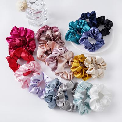 China Wholesale Fashion European and American Hair Scrunchies Large New Style Elastic Hair Bands Accessories Solid Color Scrunchies Stain for Women Girls for sale