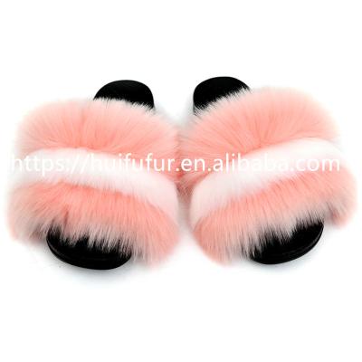 China Fashion Trend Customized Raccoon Fox Faux Color Women's Fashion Slippers/Customized/Artificial Fur Made By Chinese Factories for sale