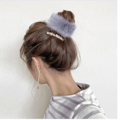 China Bulk Wholesale Cheap Customized OEM Women's Hair Clip Kids Hair Accessories Faux Fur Bracelet Beautiful Hair Ring Christmas Women for sale