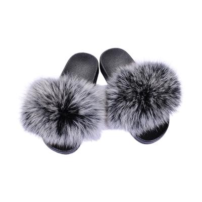 China Comfortable Wholesale Fox Slipper Home Winter Fluffy Slippers For Women for sale