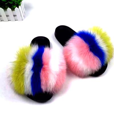 China Hot Fashion Trend Sale Women Real Fox Fur Slippers /Sandals for sale