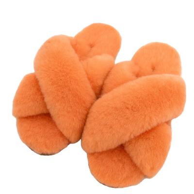 China Hot-selling new fashion trend plush fishmouth non-slip open-toe real fur slippers women's slippers women's slippers for sale