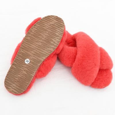 China Fashion Trend Good Quality Fur Sandals Slides Slippers Home Slippers Soft Sheepskin for sale