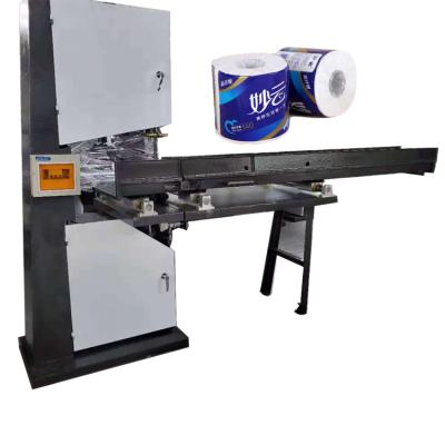 China Semi-automatic toilet paper roll cutter band saw blade automatic paper cutter toilet paper roll paper cutter cutting machine for sale