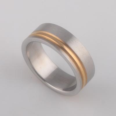 China CLASSIC Two Tone Color Stainless Steel Stamp Ring for sale