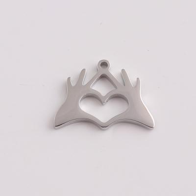 China CLASSIC Empty White Stamp Stainless Steel Heart Pendant Stainless Steel Metal Charm Pendant for sale