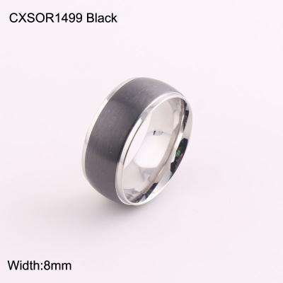 China CLASSIC Men's Black Stamp Ring Stainless Steel Ring Blanks for sale