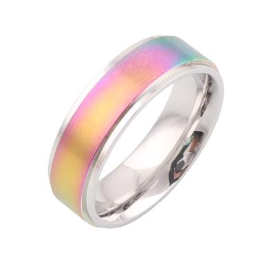 China Stainless Steel 6mm Rainbow Stainless Steel Blank Stamping Rings Stampable for sale