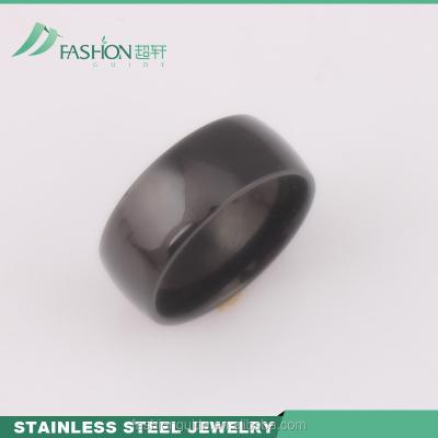 China CLASSIC Black Color 8mm Mens Stainless Steel Stamp Ring for sale