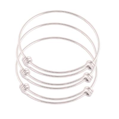 China Fashionable Wholesale Women Wire Bangle DIY Jewelry Pure Handmade Stainless Steel Expandable Bracelet 1.8mm for sale