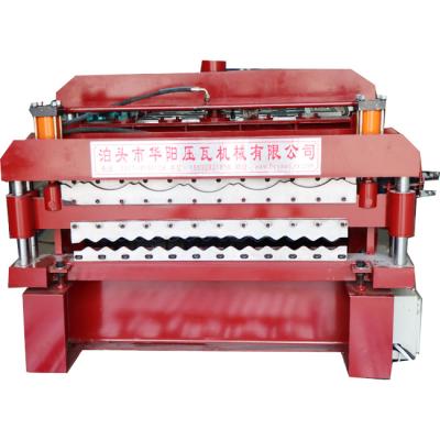 China Building Material Shops Double Layer Roof And Wall Panel Roll Forming Machine Steel Tile 0.3-0.8mm Rolling Thinckness Galvanized Steel / Color Steel Coil for sale