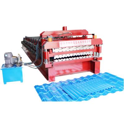 China Building Material Shops Double Layer Roll Forming Machine Roofing Sheet for sale