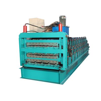 China Building Material Shops Three Layers Roll R IBR Corrugated Panel Metal Roof Cold Roll Forming Machine For Steel for sale