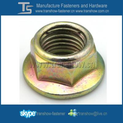 China Carbon Steel Metal Hex Flanged Insert Lock Nut for sale