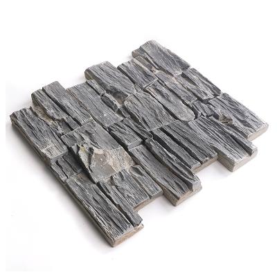 China Reasonable Price Exterior Wall Tiles Stone Terrazzo Tiles Black Slate Side Stick for sale