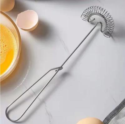 China Viable Custom Stainless Steel Kitchen Cake Instrument Egg Beater Hand Mixer Cooking Egg Beater for sale