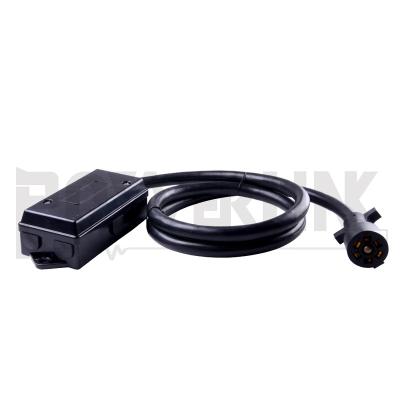 China Trailer Parts H60019 7 Way Socket Trailer Cord Junction Box 6 Feet Cable Tow Wiring for sale