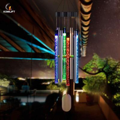 China Garden/Housewarming Gift Christmas Solar Wind Chimes Light Outdoor Memorial Colorful Light Wind Chimes Lamp for sale