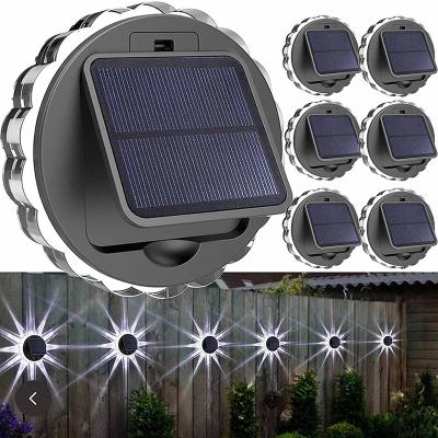 China ABS 6 LED Outdoor Waterproof Auto On/Off Colorful Solar Staircase RGB Wall Lights for sale